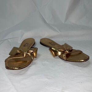 MERCURY Gold Flat Sandal With strap Size 6-6.5M